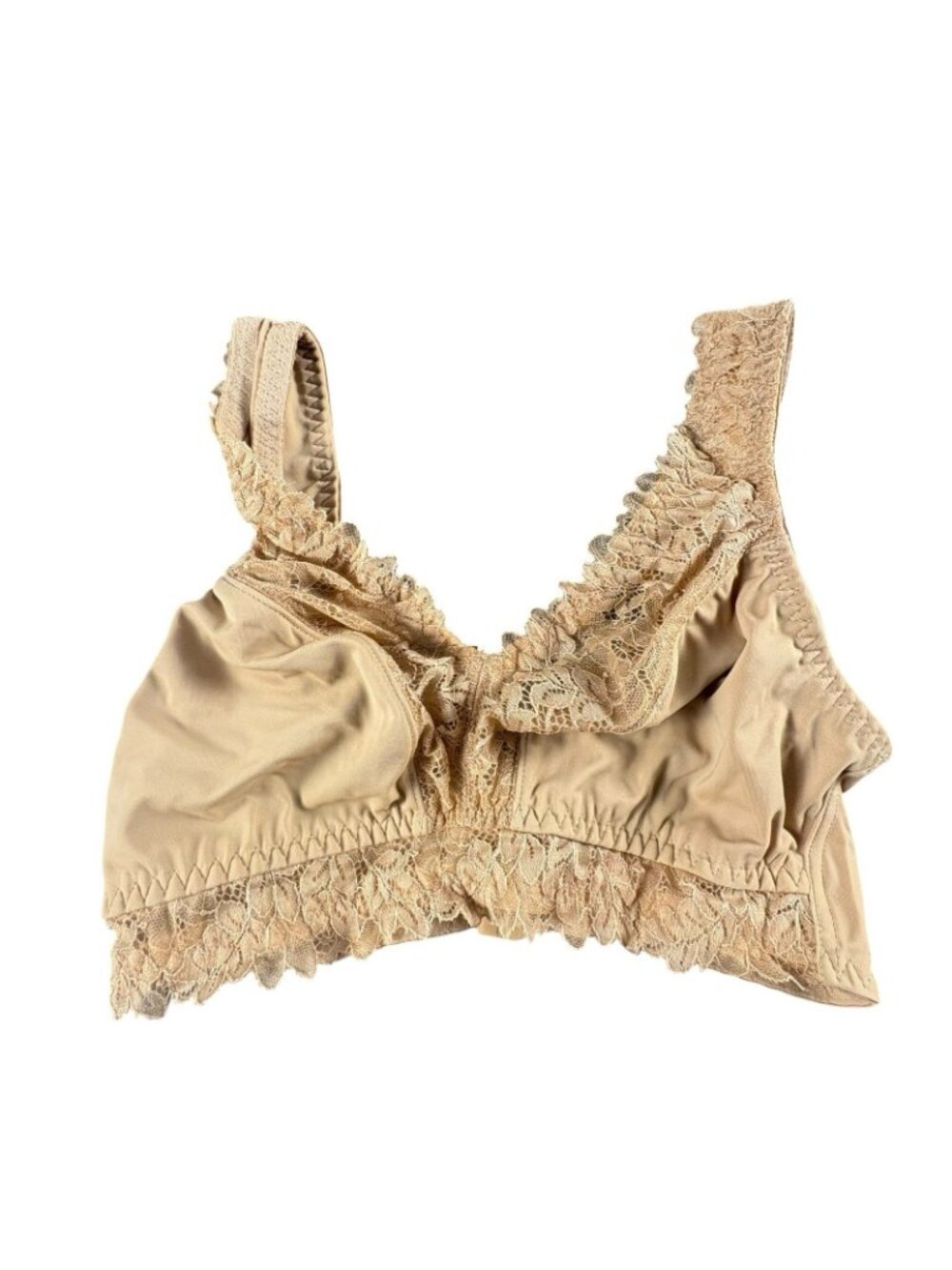 Breezies Lace Trim Comfort Bra Lot of 2 Medium Black Beige Wireless A6344606R - Picture 5 of 11